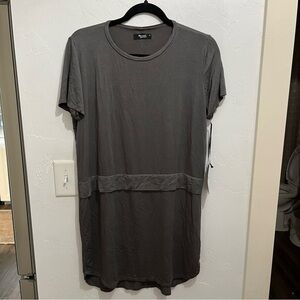 Anthropologie Michael Lauren Gray Stretch Knit Short Sleeve Shift Dress …